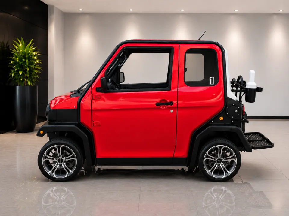 Cart 1, a red golf cart