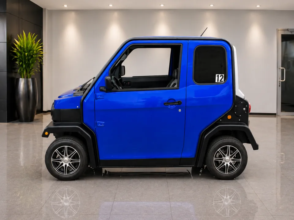 Cart 12, a blue golf cart